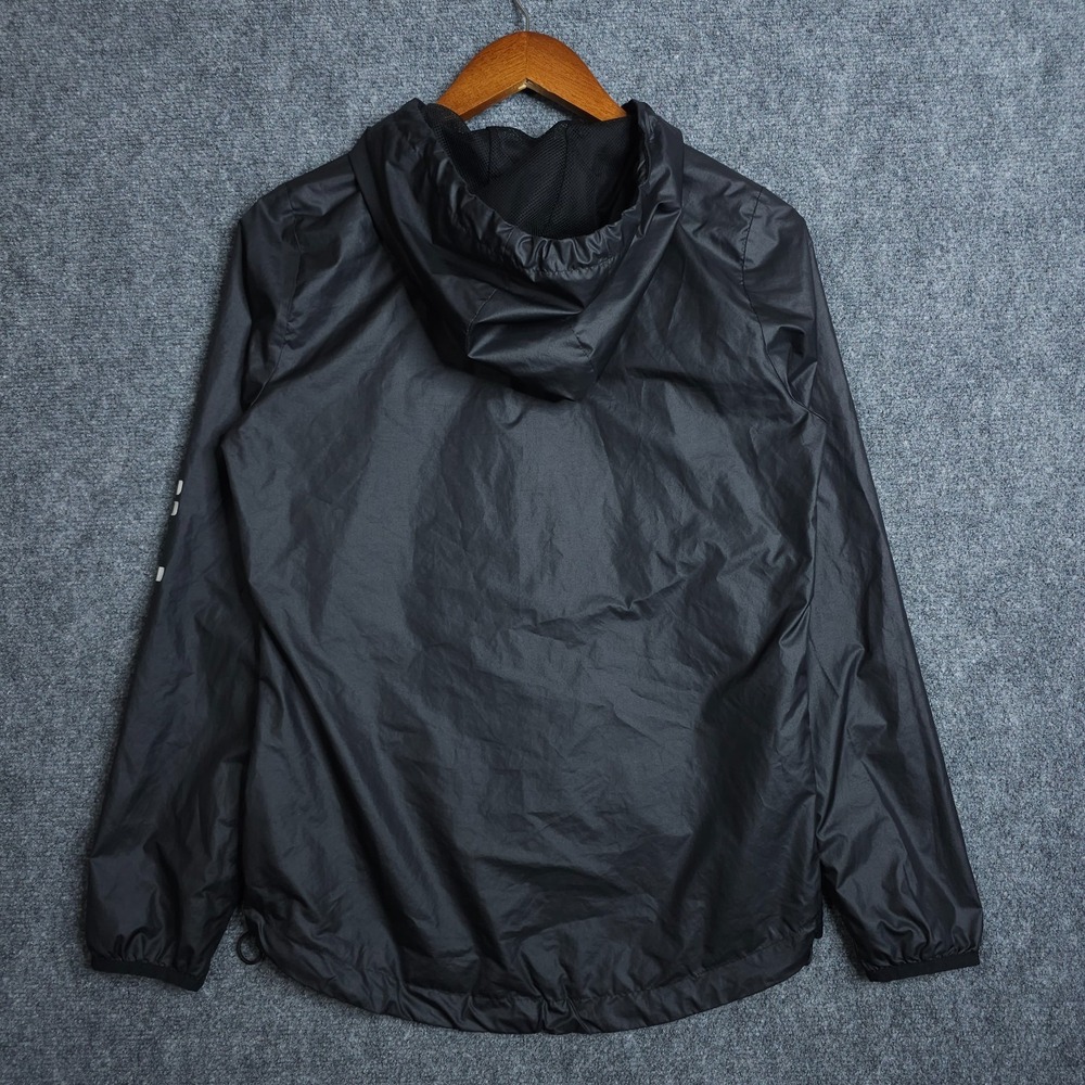 Adidas Linear Logo Windbreaker Jacket Womens XS Black Hooded Full Zip Running - Picture 6 of 10